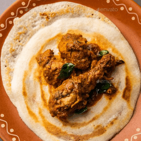 Dosa with Chicken Curry